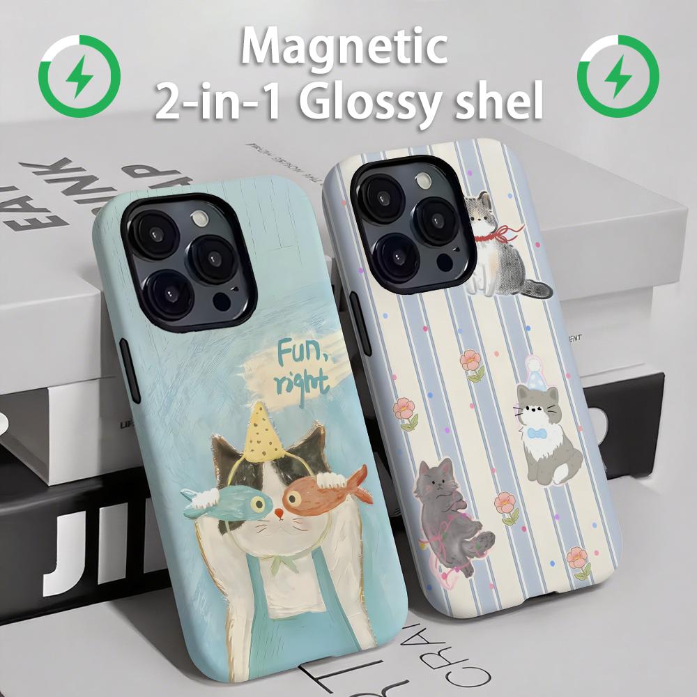 Apple Iphone 16 - Etui na telefon Cute cats and