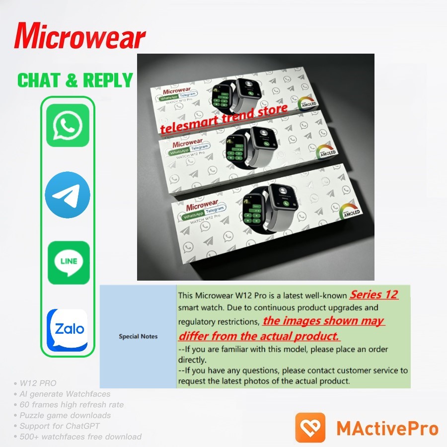 Smartwatch M Active - Najlepszy smartwatch Amoled Watch12pro W12pro Microwear