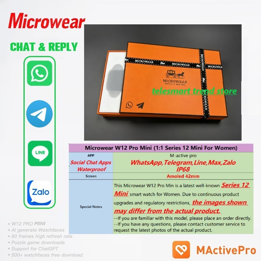 Smartwatch M Active - Microwear W12 Mini Pro Smartwatch 12
