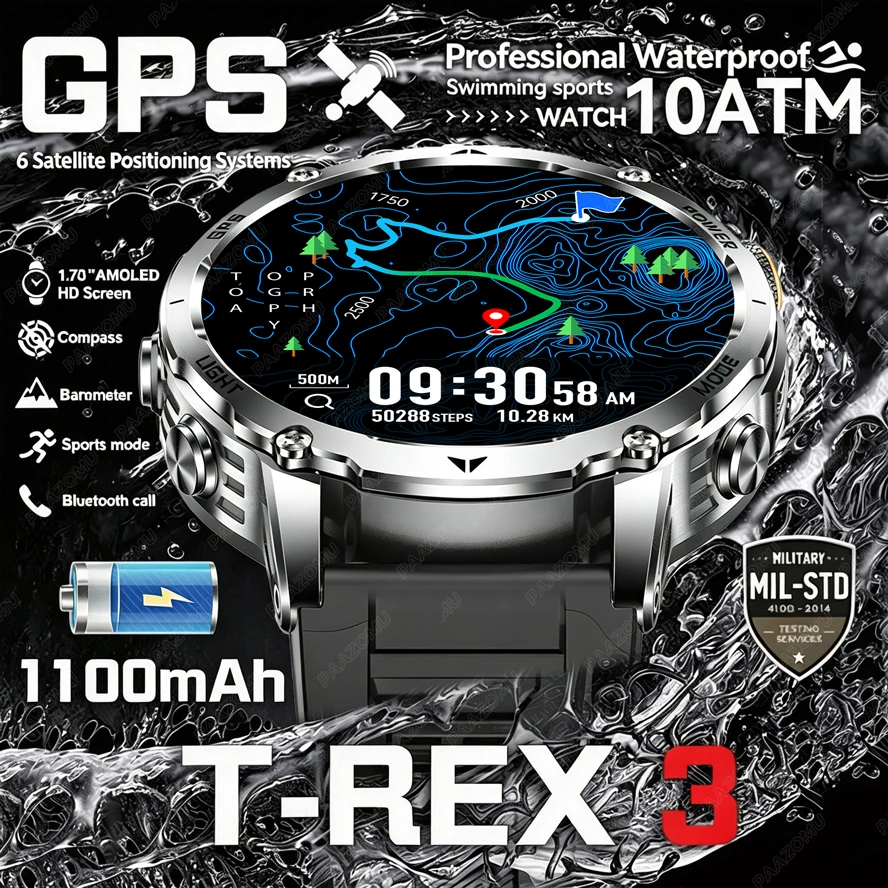 Smartwatch T-Rex 3 Military Gr – Smartwatch M Active recenzja i cena